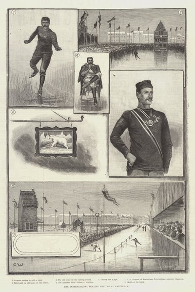 De internationale schaatswedstrijd in Amsterdam door Charles Whymper
